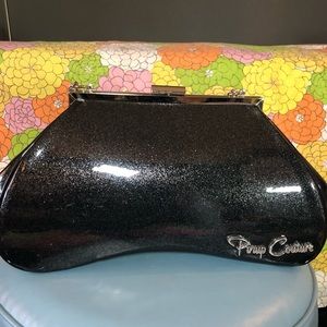 Pinup Couture Black Sparkle Ameoba Handbag